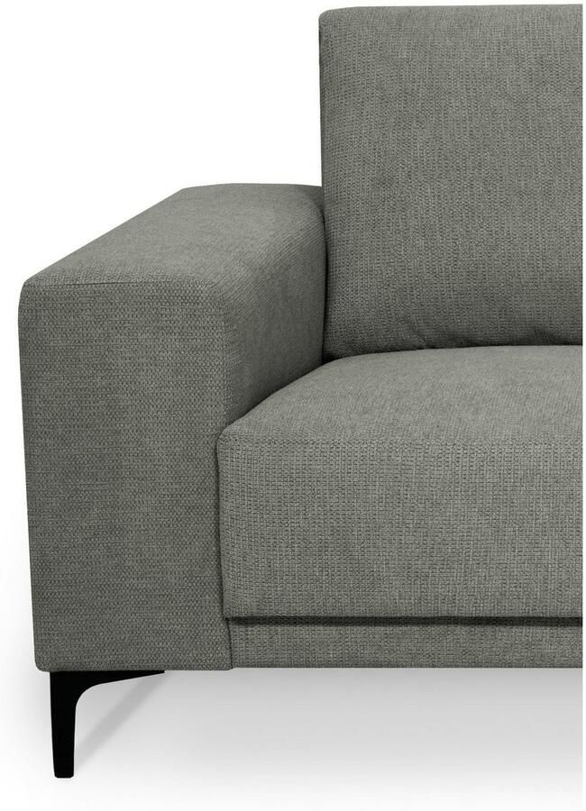 Places of Style 3-zitsbank Xander Breedte 224 cm soft-touch chenille zwarte metalen voeten