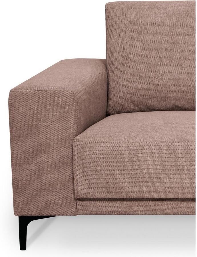 Places of Style 3-zitsbank Xander Breedte 224 cm soft-touch chenille zwarte metalen voeten