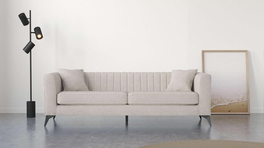 Places of Style 4-zitsbank MATTHEW elegant designsofa afmetingen B D H: 231 86 74 cm XXL stiksels in de rug losse zitkussens inclusief 2. sierkussen - Foto 5