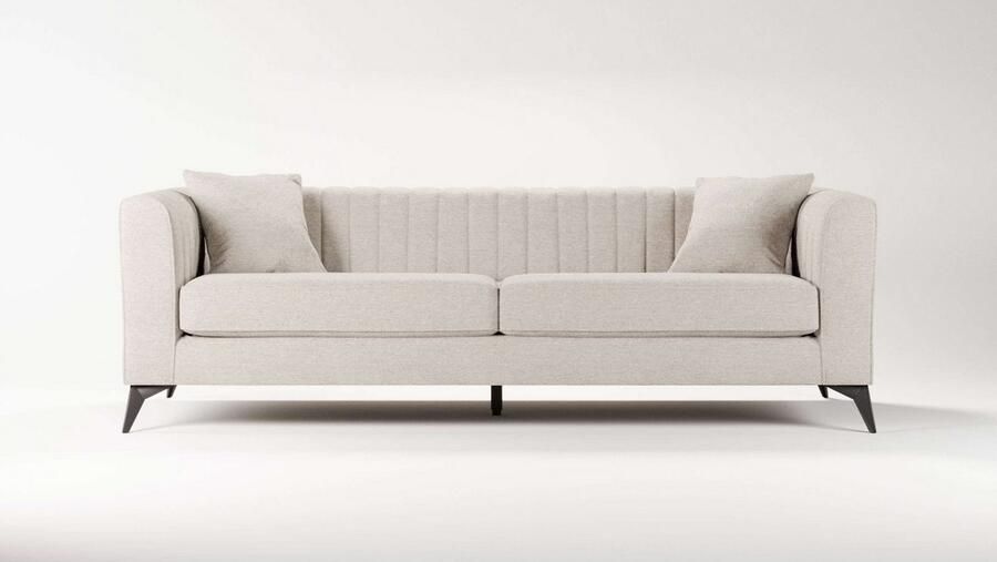 Places of Style 4-zitsbank MATTHEW elegant designsofa afmetingen B D H: 231 86 74 cm XXL stiksels in de rug losse zitkussens inclusief 2. sierkussen