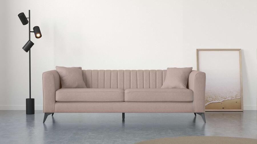 Places of Style 4-zitsbank MATTHEW elegant designsofa afmetingen B D H: 231 86 74 cm XXL stiksels in de rug losse zitkussens inclusief 2. sierkussen - Foto 5