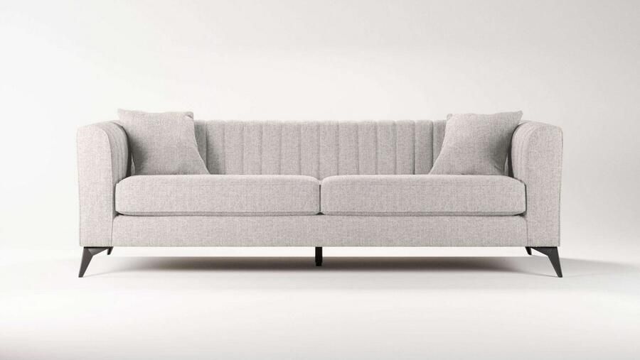 Places of Style 4-zitsbank MATTHEW elegant designsofa afmetingen B D H: 231 86 74 cm XXL stiksels in de rug losse zitkussens inclusief 2. sierkussen