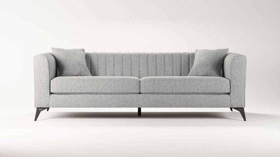 Places of Style 4-zitsbank MATTHEW elegant designsofa afmetingen B D H: 231 86 74 cm XXL stiksels in de rug losse zitkussens inclusief 2. sierkussen