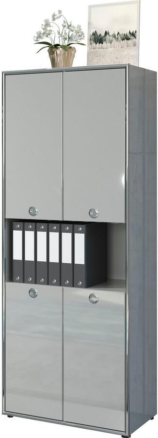 Places of Style Archiefkast Imperia Hoogglanslook met elegante chroomomranding Made in Italy - Foto 8