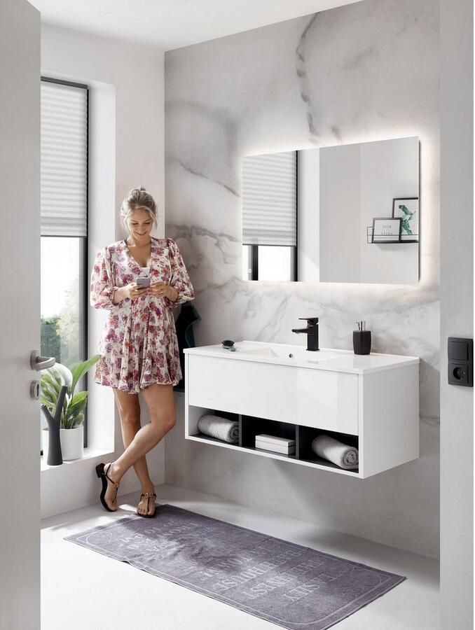 Places of Style Wastafelonderkast Studio Line wastafel inclusief wasbak modern ontwerp