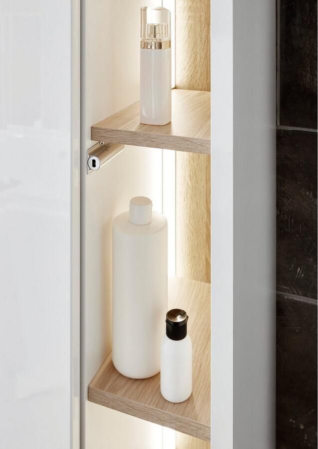 Places of Style Badkamerserie Studio Line bad in modern ontwerp 3-delig badkamer Kast wastafel en spiegel in twee kleuren beschikbaar opbergruimte (3-delig) - Foto 6