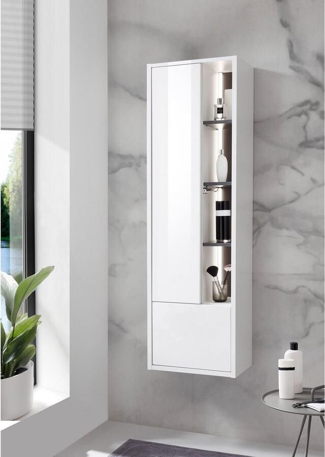 Places of Style Badkamerserie Studio Line bad in modern ontwerp 3-delig badkamer Kast wastafel en spiegel in twee kleuren beschikbaar opbergruimte (3-delig) - Foto 5