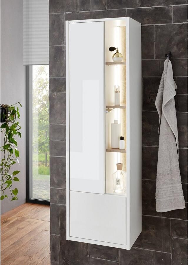 Places of Style Badkamerserie Studio Line bad in modern ontwerp 3-delig badkamer Kast wastafel en spiegel in twee kleuren beschikbaar opbergruimte (3-delig) - Foto 5