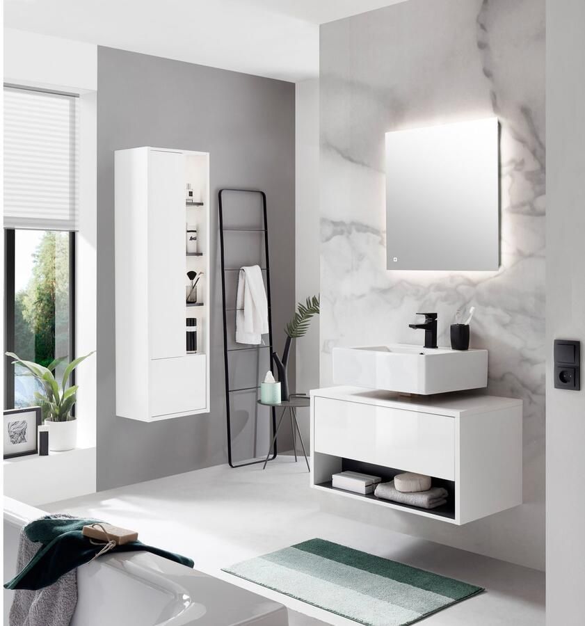 Places of Style Badkamerserie Studio Line bad in modern ontwerp 3-delig badkamer Kast onderkast en spiegel in twee kleuren beschikbaar opbergruimte (3-delig) - Foto 2