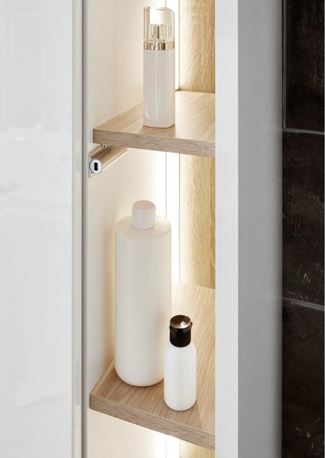 Places of Style Badkamerserie Studio Line bad in modern ontwerp 3-delig badkamer Kast onderkast en spiegel in twee kleuren beschikbaar opbergruimte (3-delig) - Foto 7