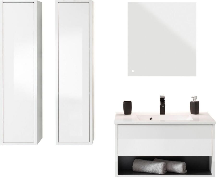 Places of Style Badkamerserie Studio Line bad in modern ontwerp 4-delig badkamer Kast wastafel en spiegel in twee kleuren beschikbaar opbergruimte (4-delig) - Foto 6