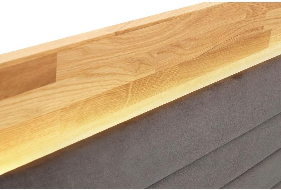 Places of Style Boxspring Cup met ledverlichting massief houten lijst en topmatras in 2 hardheden - Foto 2