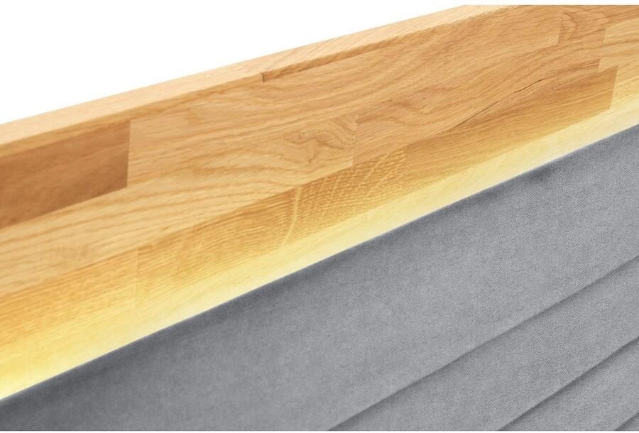 Places of Style Boxspring Cup met ledverlichting massief houten lijst en topmatras in 2 hardheden - Foto 2