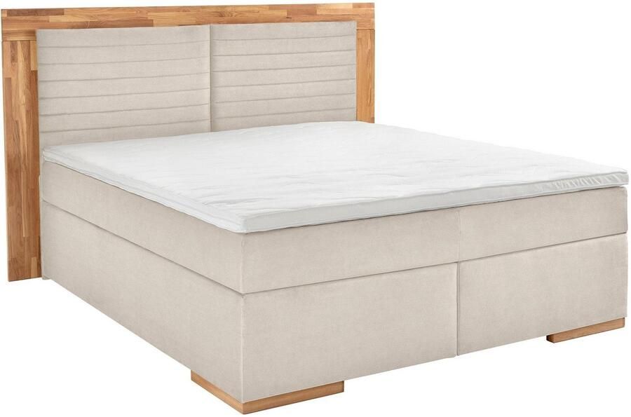 Places of Style Boxspring Cup met ledverlichting massief houten lijst en topmatras in 2 hardheden - Foto 3