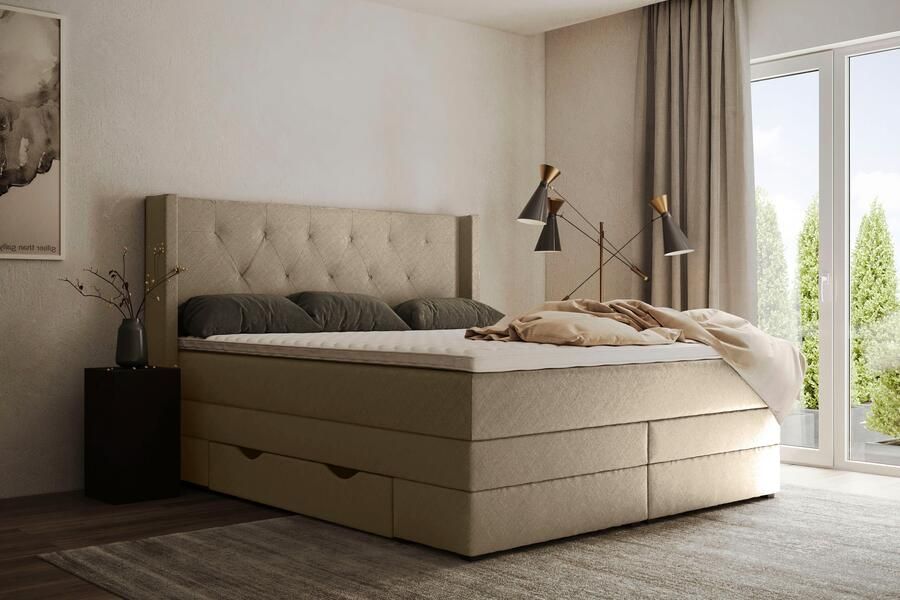 Places of Style Boxspring Elegance met mooie capitonnage in de hardheden h2 & h3 inclusief laden - Foto 7