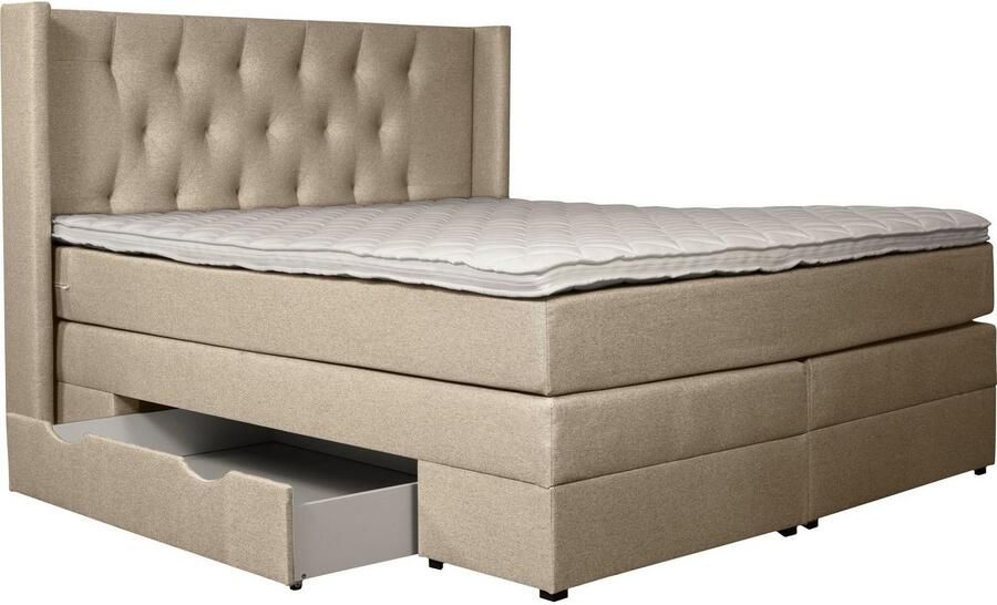 Places of Style Boxspring Elegance met mooie capitonnage in de hardheden h2 & h3 inclusief laden - Foto 5