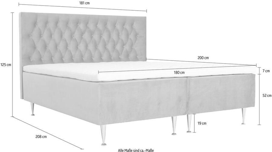 Places of Style Boxspring Exclusive incl. topmatras 3 breedten 3 hardheid-uitvoeringen - Foto 5
