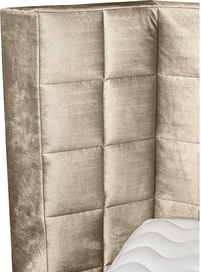 Places of Style Boxspring Piazza met stiksels en hoofdbord met vleugels opzij - Foto 2