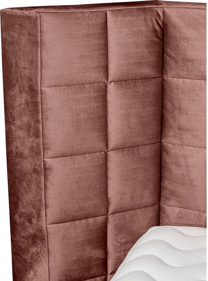 Places of Style Boxspring Piazza met stiksels en hoofdbord met vleugels opzij - Foto 2