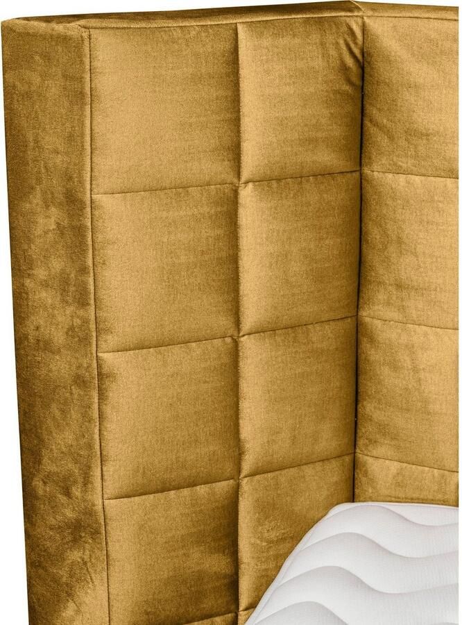 Places of Style Boxspring Piazza met stiksels en hoofdbord met vleugels opzij - Foto 2