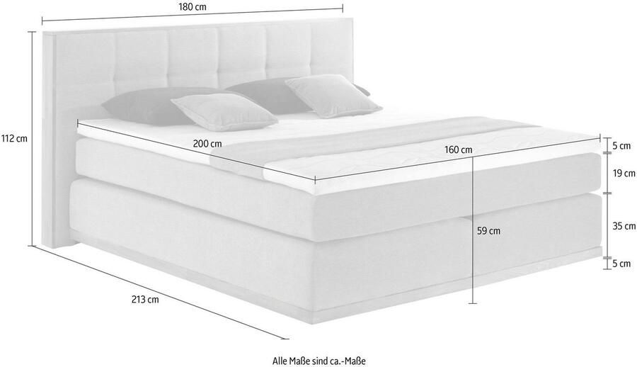 Places of Style Boxspring Vinton van massief eiken verschillende hardheden (ook h4) (5-delig) - Foto 7