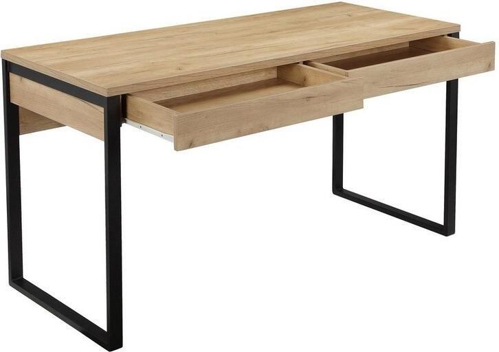 Places of Style Bureau Moid Computertafel in modern design Breedte 120 140 160 cm met metalen poten & lade - Foto 2