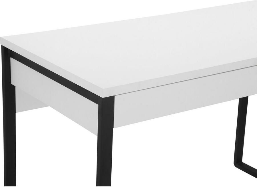 Places of Style Bureau Moid Computertafel in modern design Breedte 120 140 160 cm met metalen poten & lade