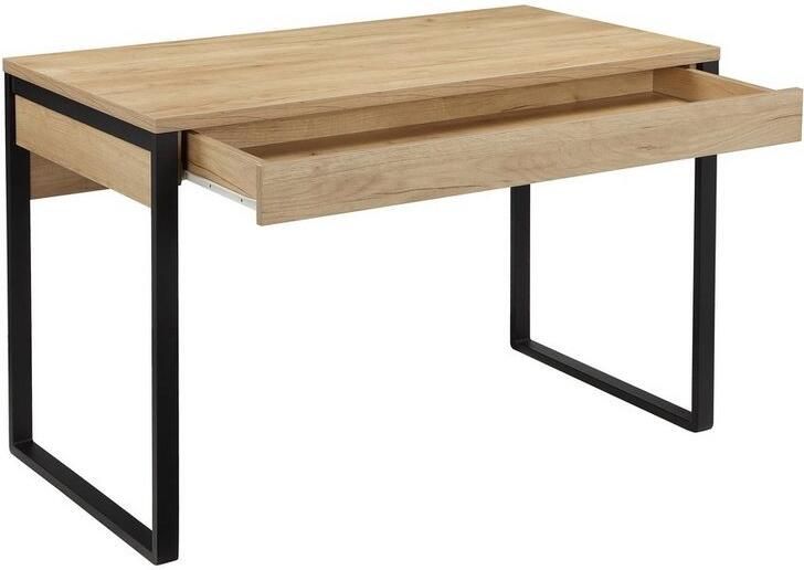 Places of Style Bureau Moid Computertafel in modern design Breedte 120 140 160 cm met metalen poten & lade - Foto 3