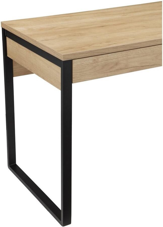 Places of Style Bureau Moid Computertafel in modern design Breedte 120 140 160 cm met metalen poten & lade
