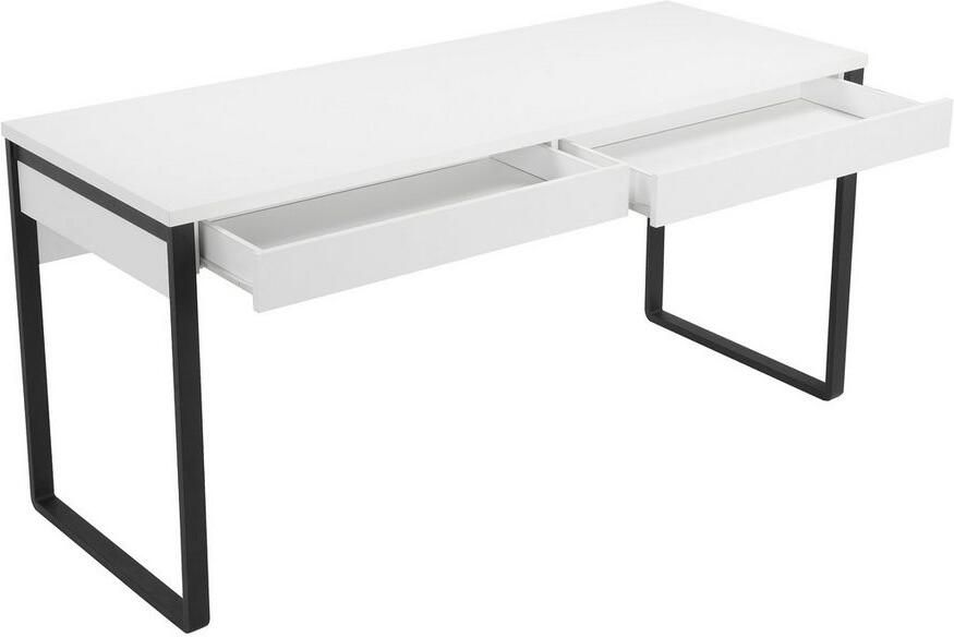 Places of Style Bureau Moid Computertafel in modern design Breedte 120 140 160 cm met metalen poten & lade - Foto 2