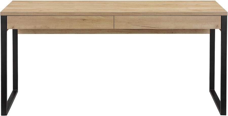 Places of Style Bureau Moid Computertafel in modern design Breedte 120 140 160 cm met metalen poten & lade - Foto 3
