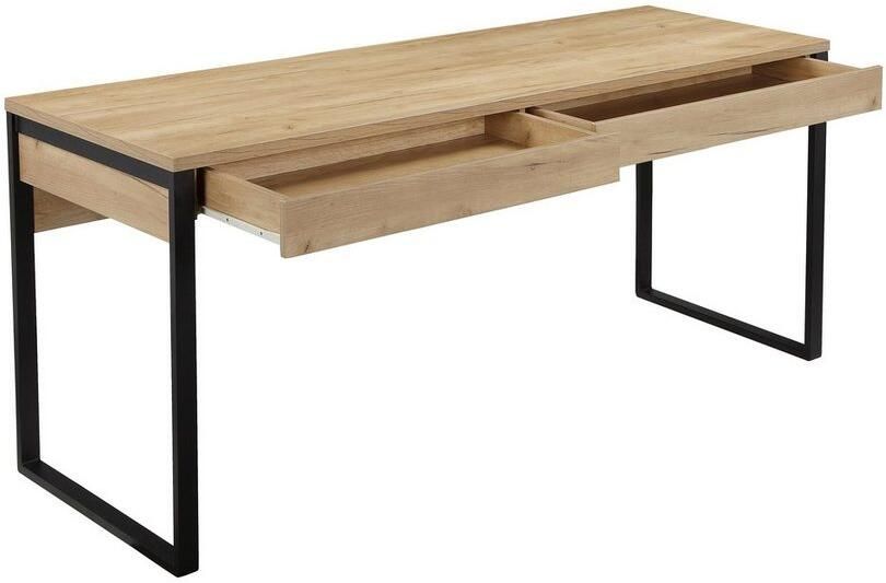 Places of Style Bureau Moid Computertafel in modern design Breedte 120 140 160 cm met metalen poten & lade - Foto 2