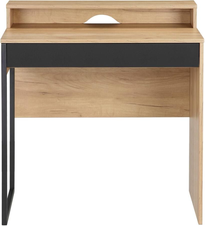 Places of Style Bureau Moid computertafel in modern design Breedte 80 cm met lade kabeldoorvoer & metalen voet - Foto 2