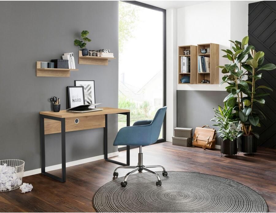 Places of Style Bureau Moid Computertafel kabeldoorvoer metalen slede breedte 100 cm - Foto 2