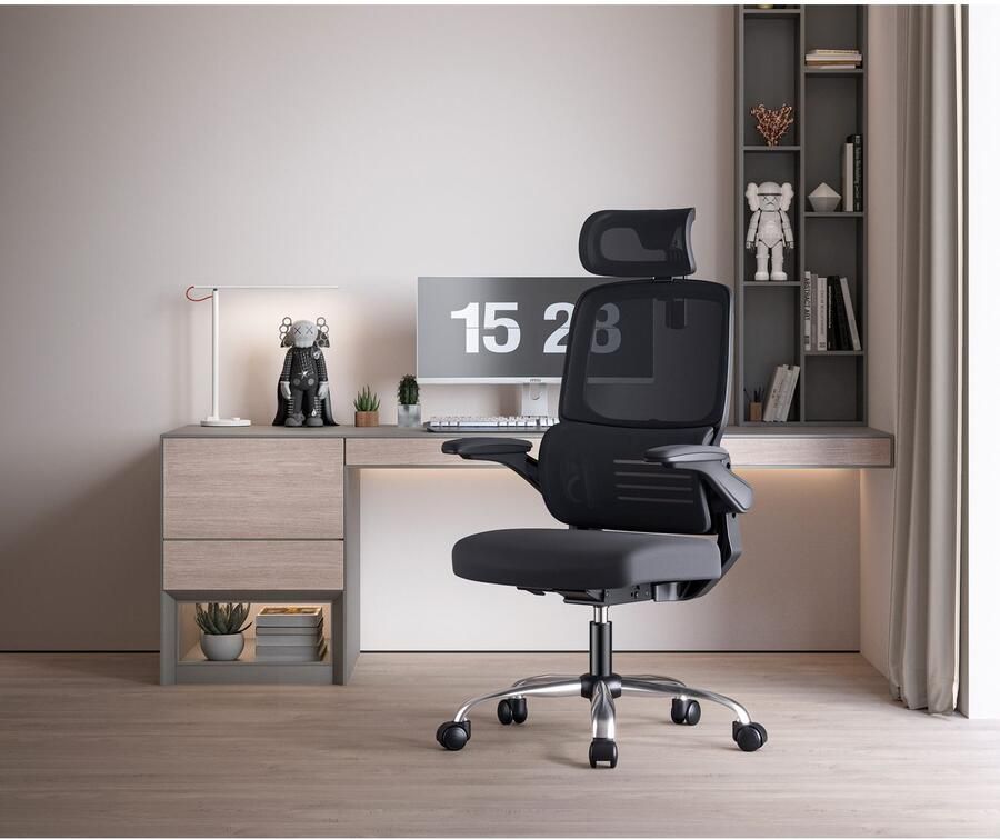Places of Style Bureaustoel FABION met lendensteun verstelbare hoofdsteun klapbare armleuningen - Foto 2