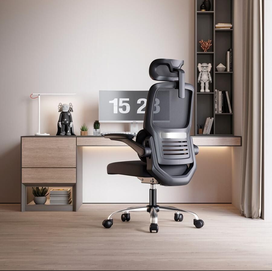 Places of Style Bureaustoel FABION met lendensteun verstelbare hoofdsteun klapbare armleuningen