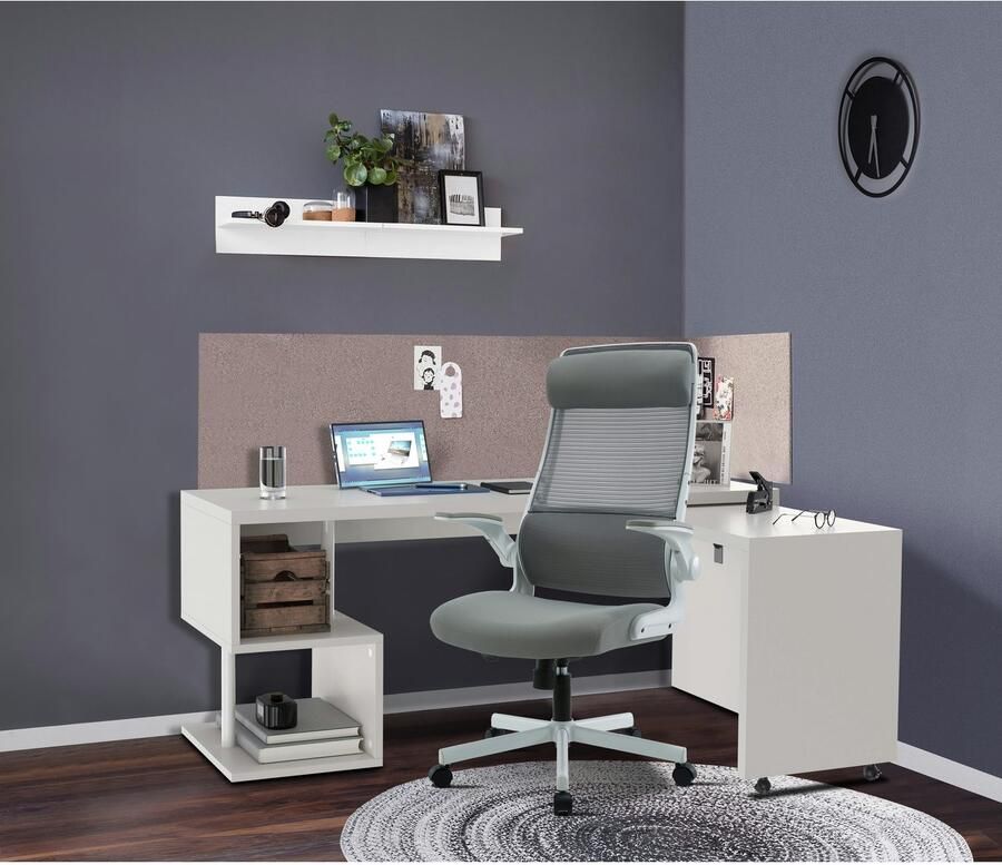 Places of Style Bureaustoel Menton ergonomische bureaustoel inclusief kussen lendensteun modern ontwerp - Foto 4