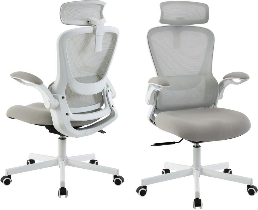 Places of Style Bureaustoel SACILE met lendensteun ademend klapbare armleuningen - Foto 2