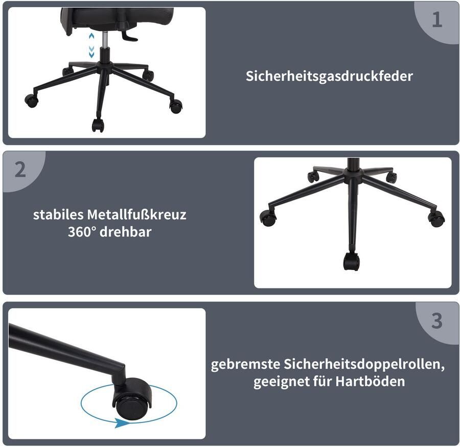 Places of Style Bureaustoel SERRIA 3-d armleuningen zitdiepte- en hoogteverstelling neksteun (1 stuk) - Foto 5