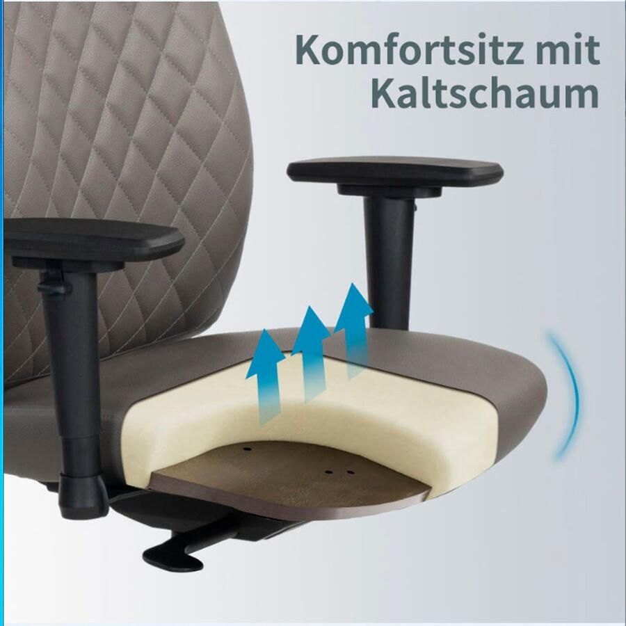 Places of Style Bureaustoel TEOR 3-d armleuningen zitdiepte- en hoogteverstelling lendensteun (1 stuk)