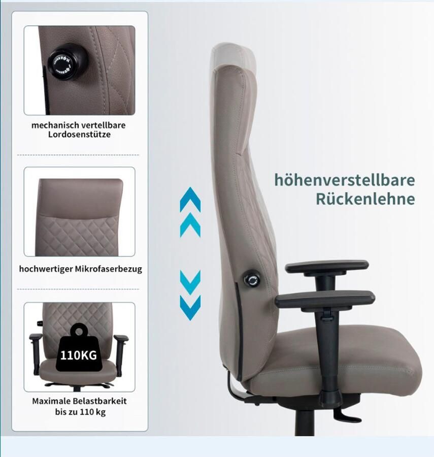 Places of Style Bureaustoel TEOR 3-d armleuningen zitdiepte- en hoogteverstelling lendensteun (1 stuk) - Foto 6