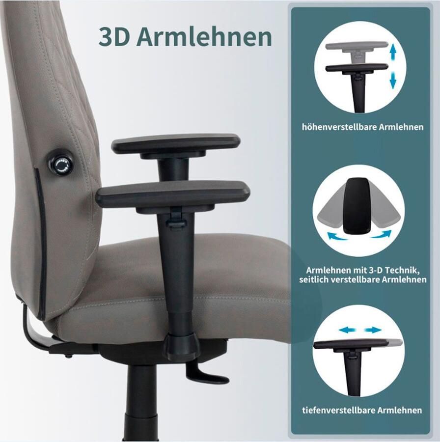 Places of Style Bureaustoel TEOR 3-d armleuningen zitdiepte- en hoogteverstelling lendensteun (1 stuk) - Foto 2