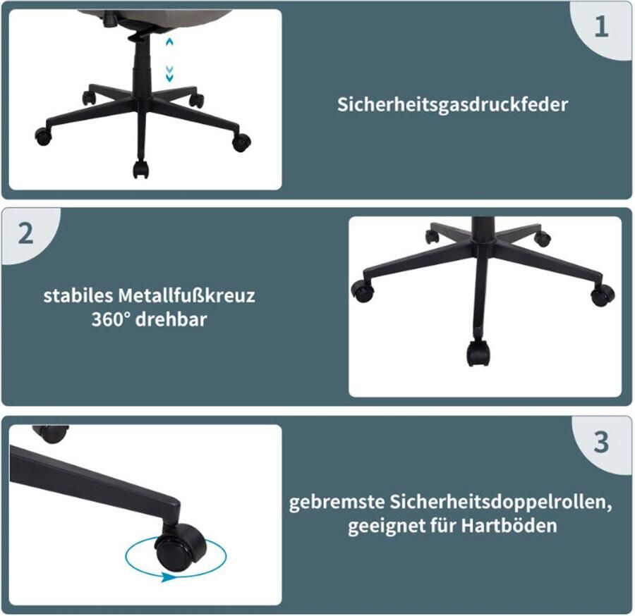 Places of Style Bureaustoel TEOR 3-d armleuningen zitdiepte- en hoogteverstelling lendensteun (1 stuk) - Foto 5