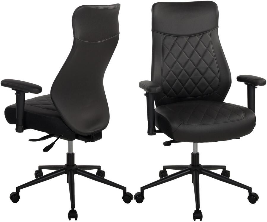 Duo Collection Bureaustoel TURSI 2-d armleuningen zitdiepte- en hoogteverstelling lederlook-microvezel (1 stuk)