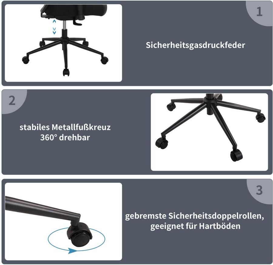 Places of Style Bureaustoel TURSI 2-d armleuningen zitdiepte- en hoogteverstelling lederlook-microvezel (1 stuk) - Foto 5