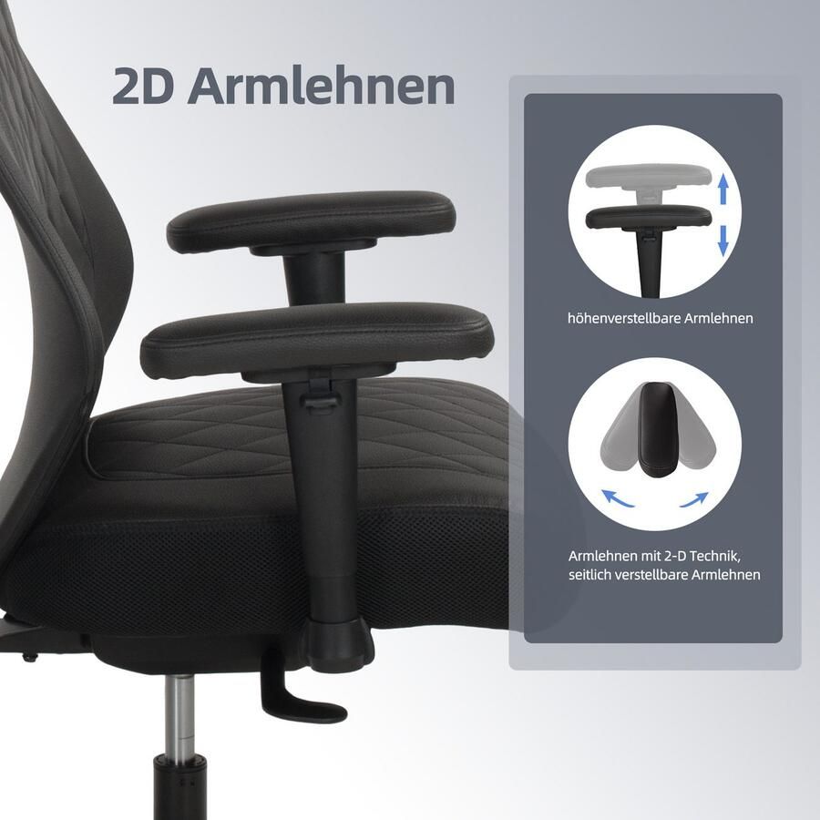 Places of Style Bureaustoel TURSI 2-d armleuningen zitdiepte- en hoogteverstelling lederlook-microvezel (1 stuk) - Foto 2