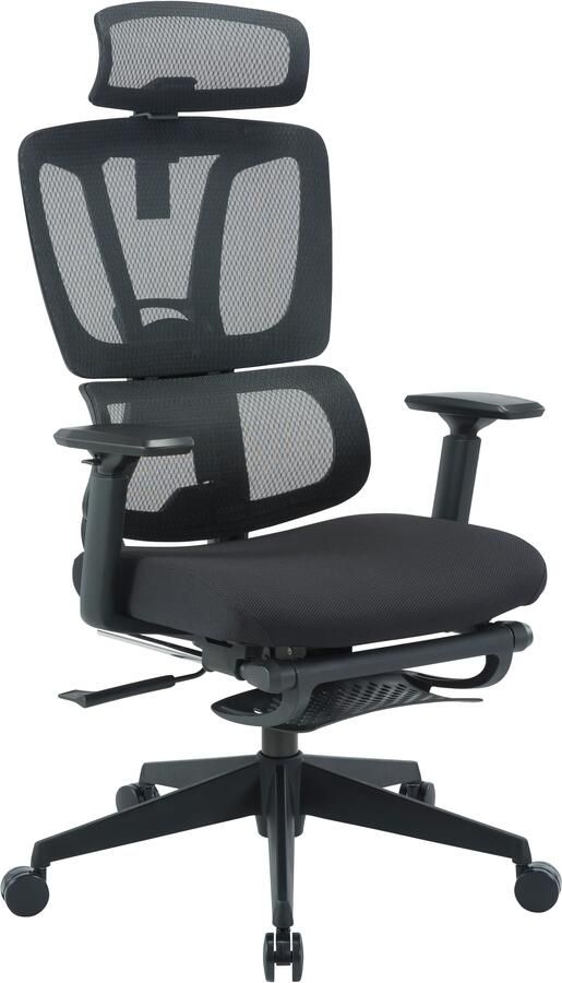 Places of Style Bureaustoel ZELLINA met lendensteun ademende zitting uitschuifbaar voetstuk - Foto 20