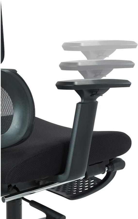 Places of Style Bureaustoel ZELLINA met lendensteun ademende zitting uitschuifbaar voetstuk - Foto 13