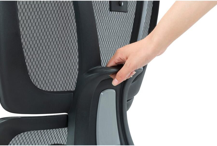 Places of Style Bureaustoel ZELLINA met lendensteun ademende zitting uitschuifbaar voetstuk - Foto 12