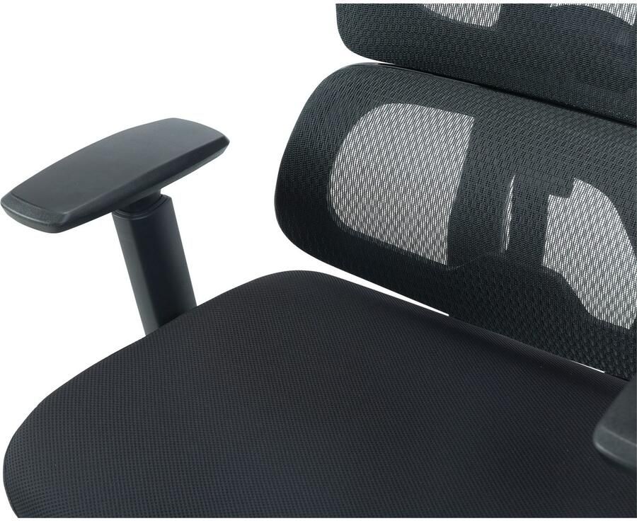 Places of Style Bureaustoel ZELLINA met lendensteun ademende zitting uitschuifbaar voetstuk - Foto 4